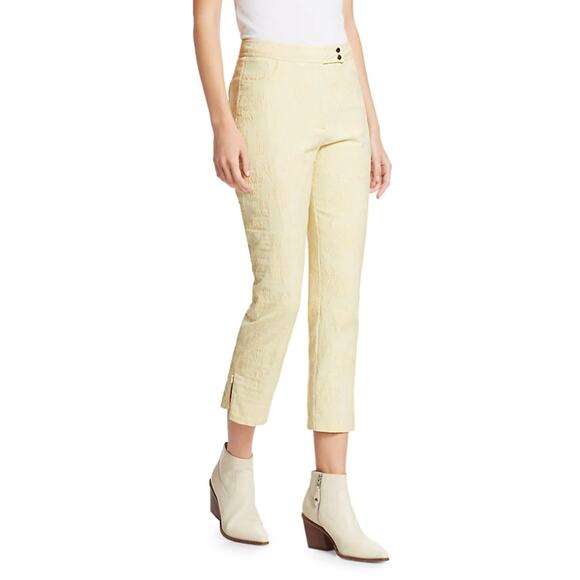 Stine Goya Wally Yellow Floral Tulip Embroidered Straight-Leg Trousers - Picture 3 of 12